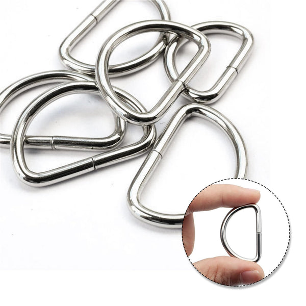 ReaJoys D Rings, 60Pcs Metal D-Rings Buckles for Bags 25mm Multi-Purpose D Shape Ring for Handbag Backpack Strap Belt DIY Accessories