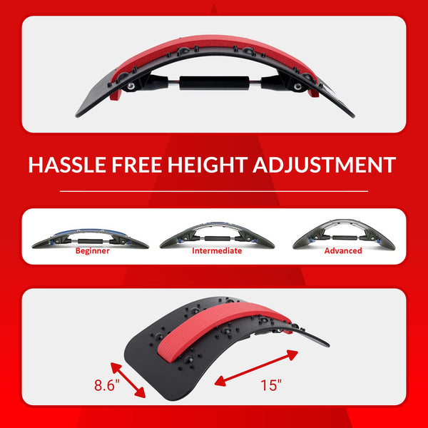 GMP SPORTS - 2in1 Back Stretcher Posture Corrector, Massager and Cervical Neck Stretcher for Back & Neck Relaxation & Pain Relief, Fitness, Acupressure and Lumbar Support Relaxation