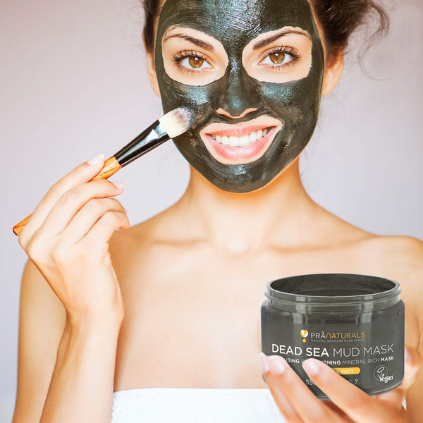 PraNaturals Dead Sea Mud Mask 550g Organic, Natural & Vegan, Cruelty-Free Cosmetic - Mineral-Rich, Hydrates, Detoxifies & Deeply Cleanses Skin Anti-Ageing, Suitable for All Skin Types