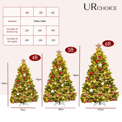 UR CHOICE | 𝟓 𝐅𝐓 𝐂𝐡𝐫𝐢𝐬𝐭𝐦𝐚𝐬 𝐓𝐫𝐞𝐞 | Realistic Green Artificial Xmas Tree | Natural Realistic Branch Appearance | Quick and Easy Setup | Home Decoration