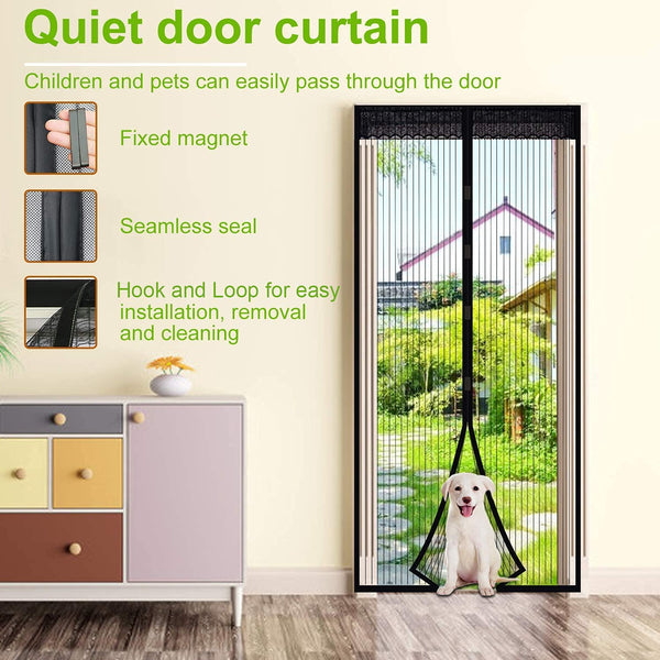 Heavy Duty Magnetic Screen Door Mesh Mosquito Fly Bug Insect Net Door Curtain UK