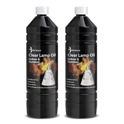 Quebec Clear Lamp Oil 2 x 1L – Clean Burning for Indoor & Outdoor Oil Lamps, Lanterns & Torches, Odorless Formula