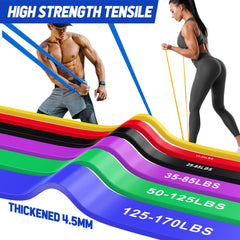 Fokky Resistance Bands Set, 6 Levels Exercise Band Pull Up Bands with Door Anchor, Resistance Band Women Resistance Bands Set Men for CrossFit, Stretching, Powerlifting, Strength Training, Pull Up