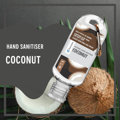 Palm Safe Coconut 3 Pack 60ml Anti Bacterial Premium Hand Sanitiser Travel Size Refillable Clip Bottle Quick Drying Non Sticky Extra Moisturising Kills 99.9% of Viruses and Bacteria