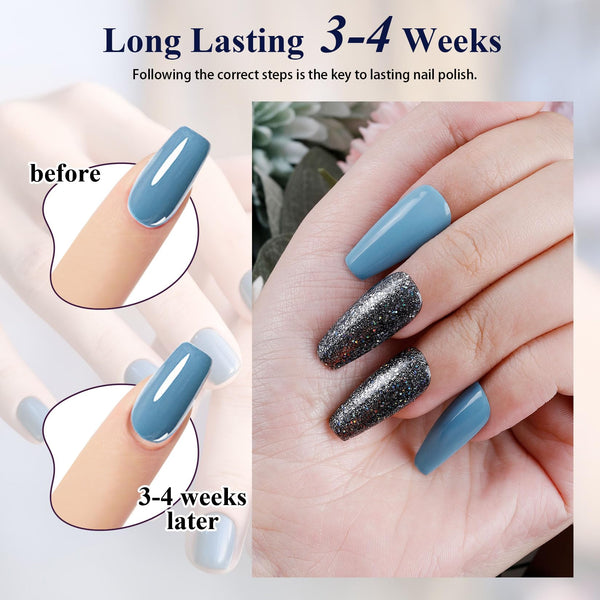 Phoenixy Gel Nail Polish - 60pcs 7ml Gel Nail Polish Set UV Soak-off Nail Polish with Base Coat and Glossy Matte Glitter Top Coat Nail Varnish Sets Manicure Kit for Women