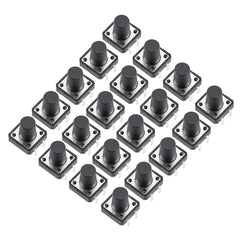 sourcing map 12x12x12mm Panel Mini/Micro PCB Momentary Tactile Tact Push Button Switch DIP 20PCS