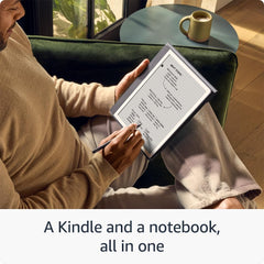 Amazon Kindle Scribe (64 GB) – Redesigned display with uniform borders. Now write directly on books and documents. With built-in notebook summarisation. Includes Premium Pen – Jade Metallic