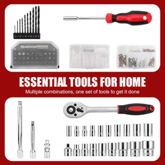 DEWINNER 325pcs Hand Tool Kits for Home, Household Tool Box with Tools Included, Portable Hand Tool Sets for Home Repair and Maintenance