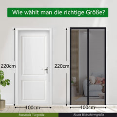 Panngu Fly Screen Door, 100x220 cm, Black, Magnetic, Reinforced Insect Protection for Balcony Door, Easy Installation, No Drilling