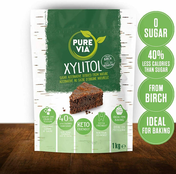 Pure Via Xylitol 1kg - Plant Based, Vegan and Keto Friendly Sugar Alternative - Single Pack