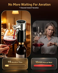 Electric Wine & Whiskey Decanter, Rechargeable Liquor Dispenser with 1-999ml Precise Dosing, 1-Second Aeration, Drink Tracking Promote Healthy Living, 30 Day Battery Life, Perfect for Parties & Gifts