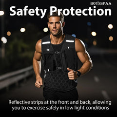 Unisex Running Vest with Phone Holder & Storage Adjustable Hydration Vest Lightweight & Breathable Running Backpack for Running Cycling Hiking (black, one size)