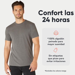 FM London 3/5-Pack Mens T Shirt - Premium Weight T-Shirts with Lightly Fitted Design - Super Soft T-Shirt Made with 100% Cotton - Stretch Men's T-Shirts for any Occasion - Durable Comfort Fit