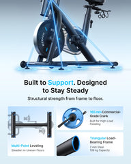 MERACH Magnetic Exercise Bike, Smart Training System, Quiet Comfort Ride