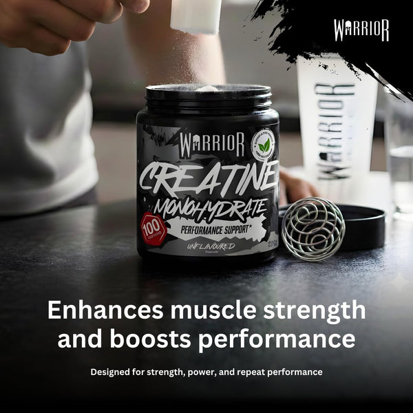 Warrior Creatine Monohydrate Powder 300g (100 Servings) – Pure Micronised Creatine Powder Supplement for Men & Women, Pre & Post Workout Strength, Muscle Growth & Recovery, Vegan – Unflavoured
