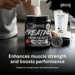 Warrior Creatine Monohydrate Powder 300g (100 Servings) – Pure Micronised Creatine Powder Supplement for Men & Women, Pre & Post Workout Strength, Muscle Growth & Recovery, Vegan – Unflavoured