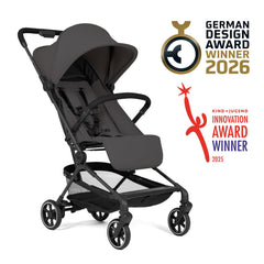 Hauck Lite N Care, Dark Anthracite - Cabin Approved, Ultra Light Carbon Fibre Pushchair (5.5 kg), Compact City & Travel Stroller with Carry Strap, One-Hand Fold, Fully Reclining from Birth to 22 kg