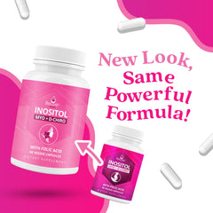 Myo-Inositol & D-Chiro Capsules with Folic Acid for PCOS | Prenatal Fertility Supplements for Women | Vitamin B8 | Improves Hormonal Balance & Supports Ovarian Function | 40 to 1