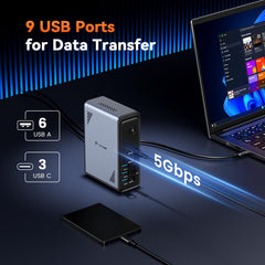 TobenONE 18 in 1 Laptop Docking Station 3 Monitors, Triple 4K Display