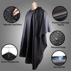 Delkinz Barber Cape with Adjustable Snap Closure waterproof Hair Cutting Salon Cape for Unisex, Perfect for Hairstylists