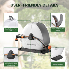 Giraffe Tools 40M Retractable Garden Hose Reel, Ground Mounted