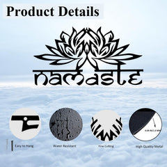 DUOOLN Metal Mandala Wall Decor,Black Modern Lotus Flower Metal Wall Art,Lotus Spiritual Meditation Decorative，Sacred Geometry Wall Art Sign for Home Bedroom Living Room Office Yoga Studio