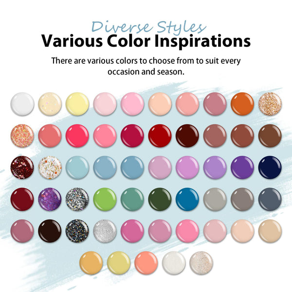 Phoenixy Gel Nail Polish - 60pcs 7ml Gel Nail Polish Set UV Soak-off Nail Polish with Base Coat and Glossy Matte Glitter Top Coat Nail Varnish Sets Manicure Kit for Women