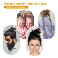 Black Elastic Hair Bands, Yedtreg 500pcs Small Rubber Bands with Box, Soft Mini Hair Elastics Ties for Women, Kids, Braids, Ponytails and Beard