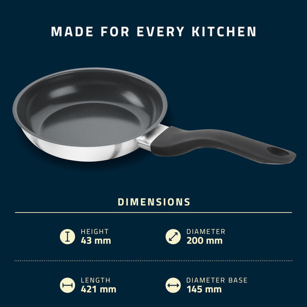 HENCKELS by ZWILLING Stream 20 cm Frying Pan with Non-Stick Ceramic Coating, Suitable for Induction Cookers