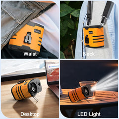 WAFTING Portable Waist Fan - 12000RPM High-Speed Belt Fan, 10-Speed Adjustable, 10000mAh Rechargeable, LED Display Shirt Air Conditioner for Camping, Hiking, and Outdoor Work(Orange)