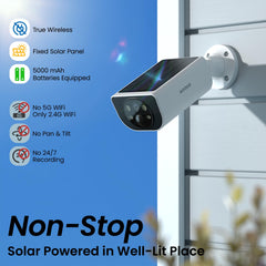 AOQEE Security Camera Outdoor Wireless Solar - 2K CCTV Camera Systems, Battery Operated Home/House Security, PIR Detection, IP65, Colour Night Vision, TF card/Cloud Storage, S1