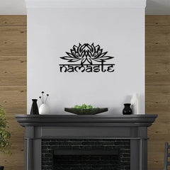 DUOOLN Metal Mandala Wall Decor,Black Modern Lotus Flower Metal Wall Art,Lotus Spiritual Meditation Decorative，Sacred Geometry Wall Art Sign for Home Bedroom Living Room Office Yoga Studio