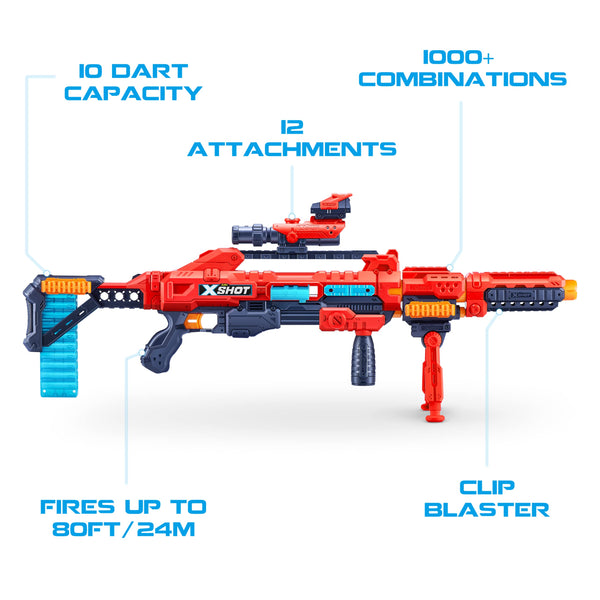 XSHOT Excel Regenerator, Red Foam Dart Blaster Over 1000 Unique Combinations (48 Darts), Red Toy Blaster