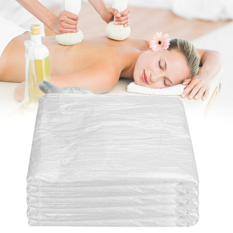 100pcs Disposable Massage Bed Cover,Salon Waxing Beds Film Covers,Spa Beds Sheet Drop Cloth Plastic Sheeting,Massage Bed Cover for Body Care,Spa,Tattoo,Facial,Esthetician(90x180cm)