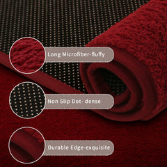 Rururug Bath Mat, Red, 60 x 180 cm, Large Bathroom Rug, Shower Mat, Non-Slip, Washable, Soft Microfibre Bathroom Mat