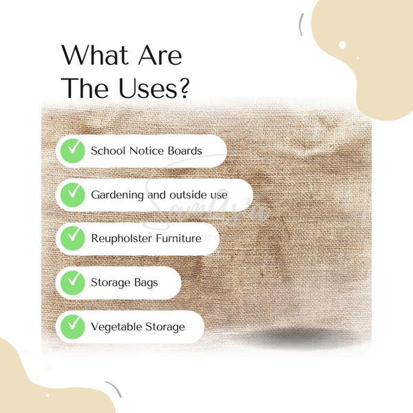 1m Hessian Fabric – Textured Burlap Jute Sack Material– 72” Inch Wide, 183cm Wide, 10oz 225GSM –Fabric for School Boards, Gardens, Table Runners, Arts & Crafts – by SAMASIA