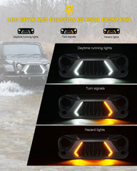 Mad Max Grill Front Grille w/DRL & Turn Signals for 2007-2018 Wrangler JK