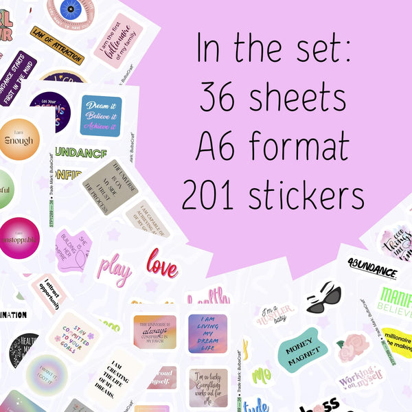 200Pcs Vision Board Stickers for Women, Vision Board Supplies Kit, Magazines - Motivational & Inspirational Stickers, Gifts for Women & Men