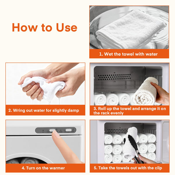 iklestar Hot Towel Warmer, 23L Professional Spa Towel Heater Cabinet with Clip, Extra Large Estheticians Towels Heating Machine for Massage Salon Barbershop, White