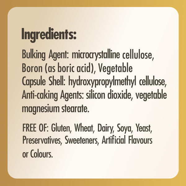 Solgar Boron 3 Mg Vegetable Capsules - Food Supplement, 100 Capsules (Pack of 1) - Vegan, Gluten Free