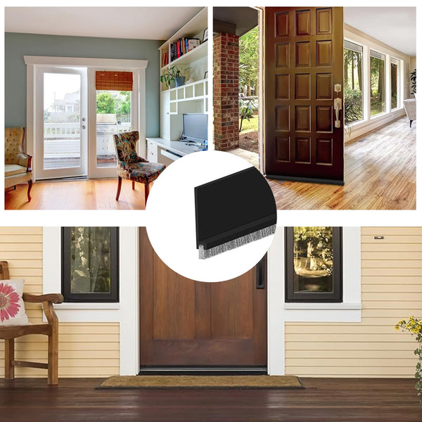 Cotensta 100cm Door Draught Excluder, Door Seal for Protection from Sound, Cold, Moisture and Insects Silicone, Brush Seal for Doors (White, 100cm)