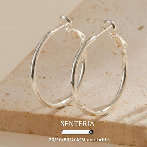 Senteria Creolen Silber 925 für Damen Hypoallergen Ohrringe Creolen Silber 925 Groß Leichte Dünne Damen Mädchen Ohrringe 30mm