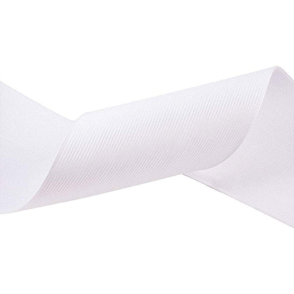 Trimming Shop 75mm (3 Inch) Wide Flat Elastic Band, Stretchable Waistband Tape Elastic Cord for Sewing Clothing, Garments, Dressmaking, DIY Craft Projects, White, 5 Metres