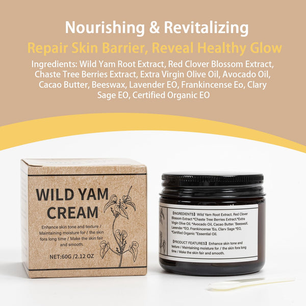 2Pcs Wilderglow Wild Yam Cream Organic, Hydrating&Nourishing Face Cream