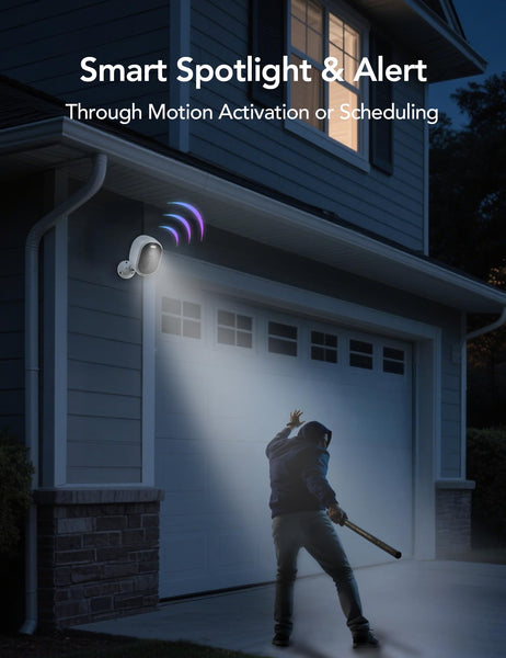 GNCC 2K Solar Security Camera Outdoor Wireless, Rechargeable Battery CCTV Camera Systems, WiFi Outdoor Camera House Security Camera, Color Night Vision, PIR Motion Detection, 2.4G&5G Wifi, IP65