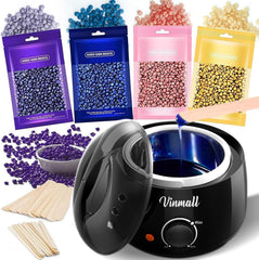 Waxing Kits Wax Heater for Hair Removal: 4 * 100g Hard Waxing Beads & 30 Waxing Sticks Waxing Machine Kit for Home Use Wax Kit Home Waxing Kit for Women/Men