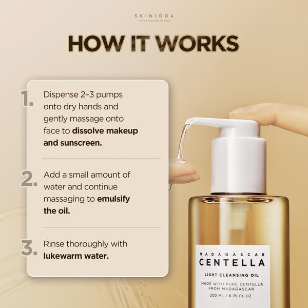 Madagascar Centella Light Cleansing Oil by Skin1004 for Women - 6.76 oz Cleanser