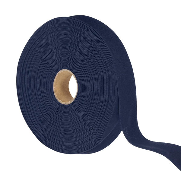 YELARXI Double Fold Bias Tape for Sewing, Quilt Binding Cotton Bias Tape Double Fold 1 Inch 25 Yards Fit for Hemming Seaming DIY Crafts Piping - (Dark Blue)