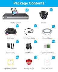 ZOSI 16CH 3K Lite CCTV Camera System Outdoor & AI Human Vehicle Detection