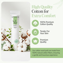 SP8TIUM Cotton Pads Cotton Wool Pads Non-Fleecing No Shed Makeup Remover (300 Pack)